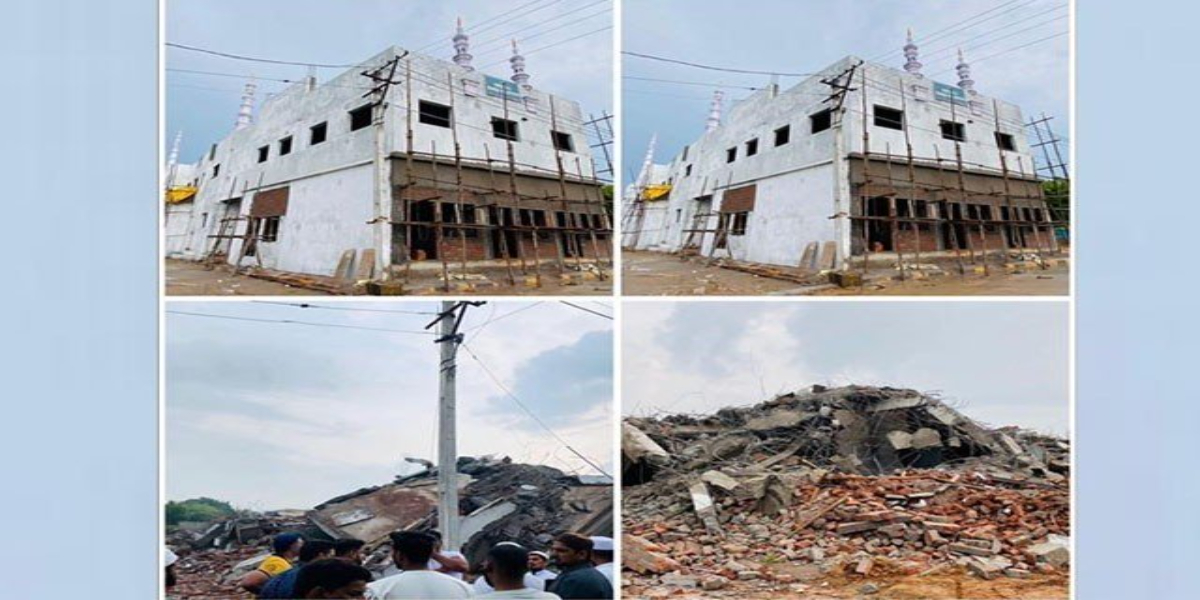 بھارت میں رات کی تاریکی کا فائدہ اُٹھاتے ہوئے سرکاری غنڈوں نے مسجد کو شہید کردیا