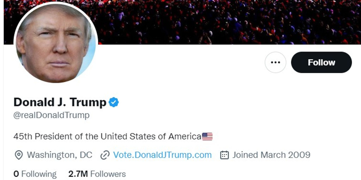 ڈونلڈ ٹرمپ کا ٹوئٹر اکاؤنٹ بحال