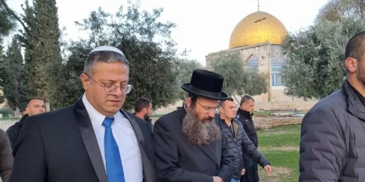 اسرائیلی وزیر کا سخت سیکیورٹی میں مسجد اقصیٰ کا اشتعال انگیز دورہ، فلسطینی سراپا احتجاج