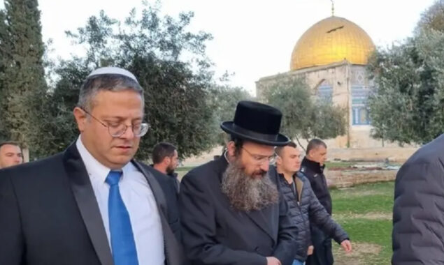 اسرائیلی وزیر کا سخت سیکیورٹی میں مسجد اقصیٰ کا اشتعال انگیز دورہ، فلسطینی سراپا احتجاج