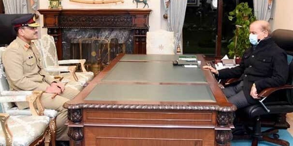 آرمی چیف کی وزیر اعظم شہباز شریف سے ملاقات
