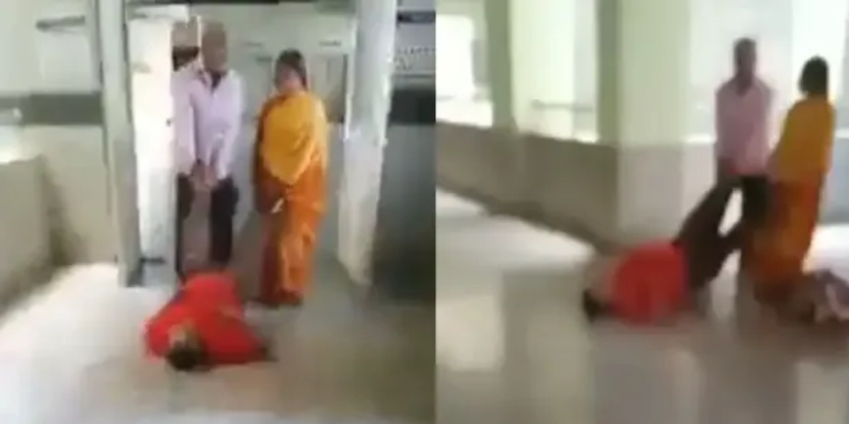 بھارت؛ اسٹریچر کی عدم دستیابی کے باعث مریض کو گھسیٹ کر لفٹ تک پہنچایا گیا