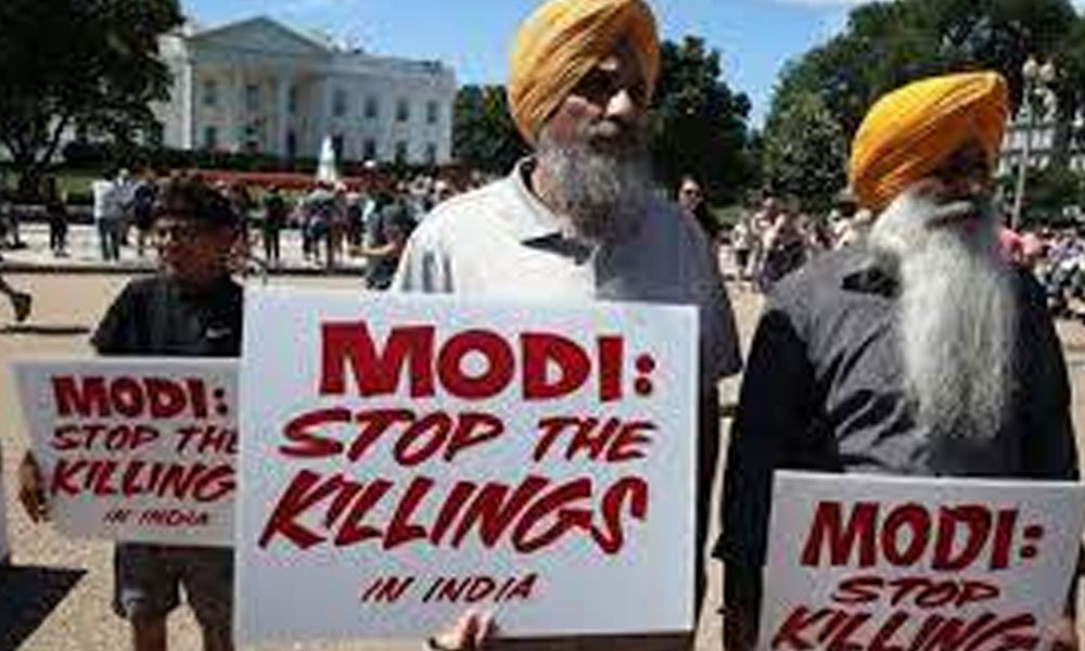 کسانوں پر مودی سرکار کے مظالم کے خلاف واشنگٹن میں احتجاج