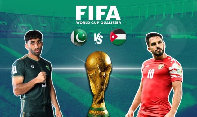 فیفا ورلڈ کپ کوالیفائنگ راؤنڈ میچ میں اردن کی پاکستان کو شکست