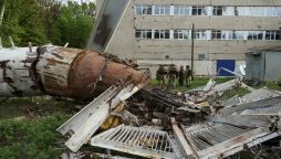 خارکیف میں روسی میزائل حملے سے مقامی ٹیلی ویژن کا ٹاور تباہ