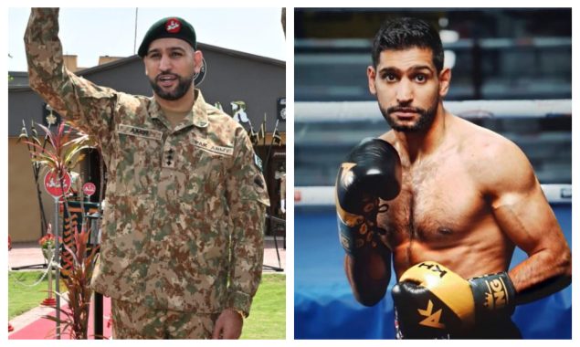 باکسر عامر خان کو پاک فوج نے ایک دن کے لئے اعزازی کیپٹن کے رینکس لگادیے