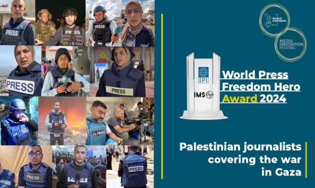 ورلڈ پریس فریڈم ہیرو ایوارڈ 2024 فلسطینی صحافیوں کے نام
