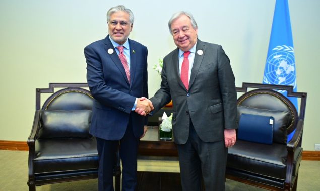 اسحاق ڈار کی اقوام متحدہ کے سیکرٹری جنرل سے ملاقات