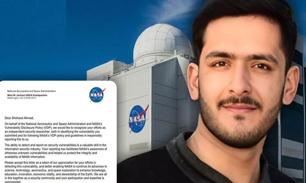 سیکیورٹی میں اہم خامی کی نشاندہی پر ناسا نے پاکستانی انجینئر کو اعزاز سے نواز دیا