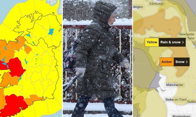طوفان برٹ: برطانیہ کے بیشتر حصوں میں برفباری، بارش اور تیز ہواؤں کی وارننگ
