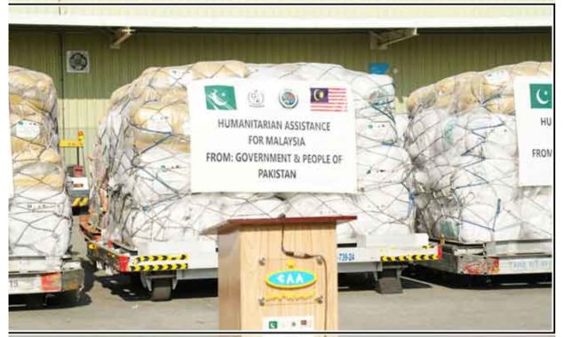 ملائیشیا کے سیلاب متاثرین کیلئے امدادی کھیپ روانہ