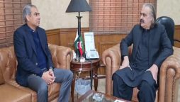 پشاور؛ وزیر اعلیٰ علی امین گنڈاپور سے وفاقی وزیرداخلہ محسن نقوی کی ملاقات