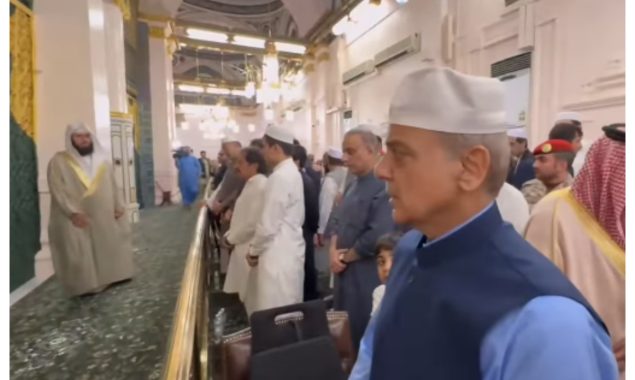 وزیراعظم شہبازشریف کی مسجدنبویﷺ میں حاضری
