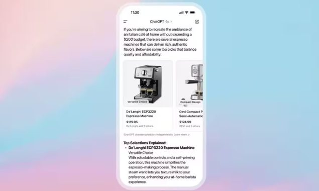 اب صارفین کے لئے چیٹ جی بی ٹی کے ذریعے براہ راست خریداری بھی ممکن ہو گئی ہے