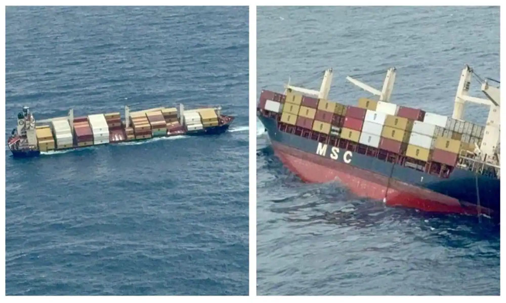 لائبیریا کے پرچم بردار اس جہاز میں اچانک پانی بھر گیا اور وہ 38 ناٹیکل میل دور سمندر میں غرقاب ہو گیا