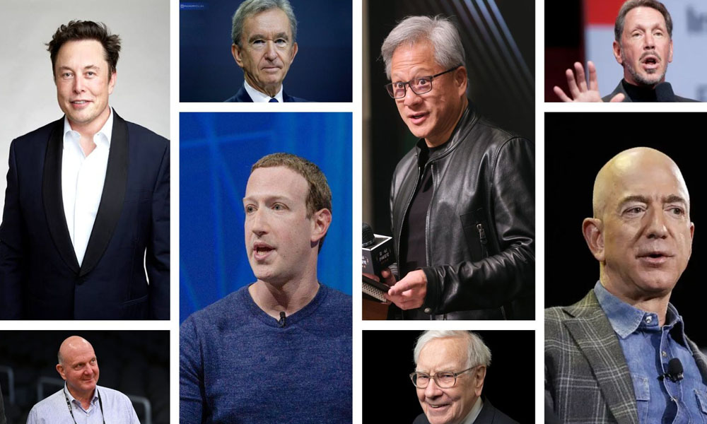 فہرست میں شامل ان 10 افراد کی مجموعی دولت 1.9 ٹریلین ڈالر تک جا پہنچی ہے