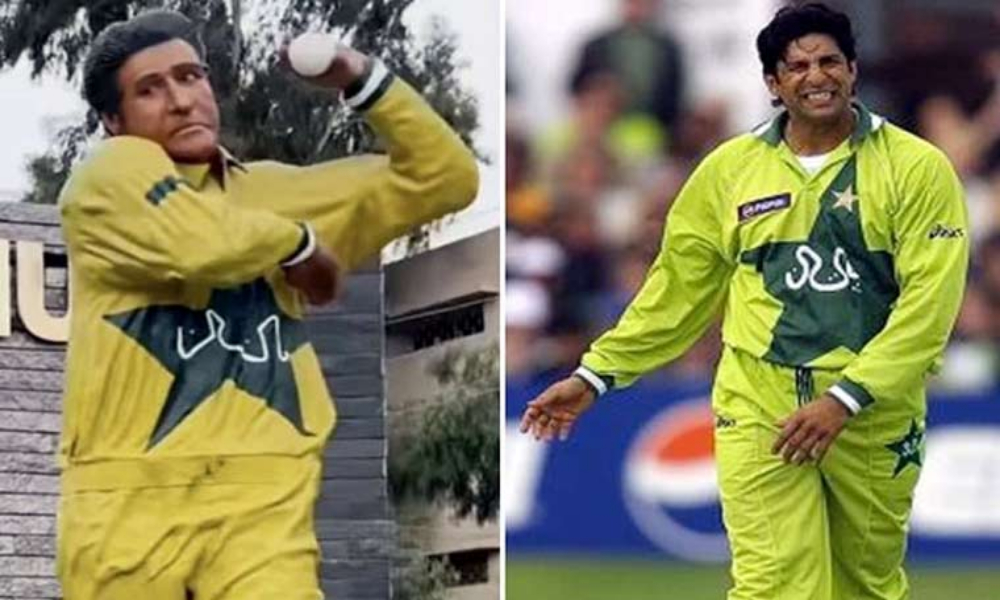 وسیم اکرم کا مجسمہ تنقید کی زد میں: ایکشن درست، چہرہ غیر مشابہ، شائقین برہم