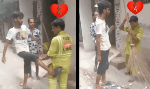 لاہورمیں صفائی کرنے والے پرتشدد،بدسلوکی،ویڈیو وائرل