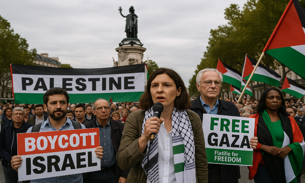 پیرس میں فلسطینیوں کے حق میں بڑا مظاہرہ، اسرائیلی محاصرہ ختم کرانے کا مطالبہ