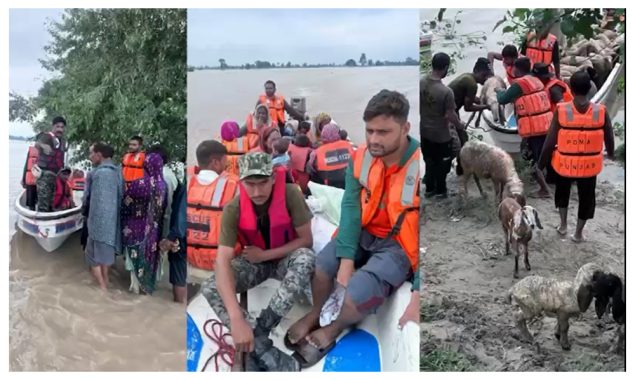 پاکستان رینجرز (پنجاب) کا سیلاب سے متاثرہ علاقوں میں ریسکیو اینڈ ریلیف آپریشن جاری