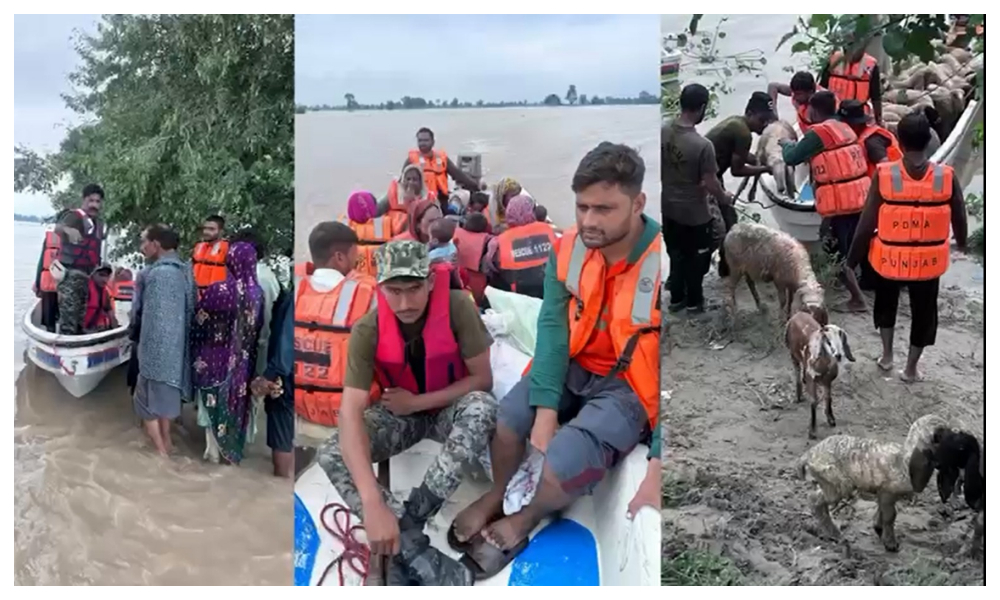 پاکستان رینجرز (پنجاب) کا سیلاب سے متاثرہ علاقوں میں ریسکیو اینڈ ریلیف آپریشن جاری