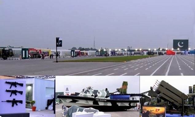 یوم آزادی کے موقع پر شکر پڑیاں پریڈ گراؤنڈ اسلام آباد میں دفاعی سازوسامان کی نمائش