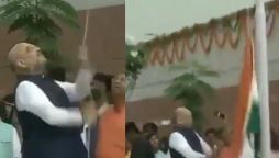افواج پاکستان سے شکست کے بعد بھارتی پرچم شرمندہ