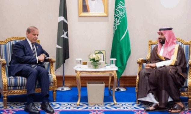 شہباز شریف اور سعودی ولی عہد محمد بن سلمان کے درمیان ملاقات شروع