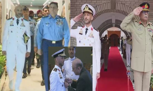 یو اے ای نیول کمانڈر کی جنرل ساحر شمشاد مرزا اور ایئر چیف سے اہم ملاقاتیں، صدر مملکت نے نشانِ امتیاز (ملٹری) سے نواز دیا