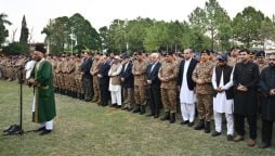 لیفٹیننٹ کرنل جنید طارق اور میجر طیب راحت کی نماز جنازہ چکلالہ میں ادا