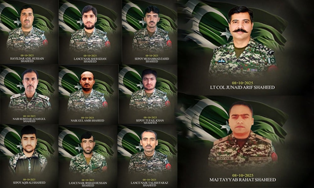اورکزئی میں سیکیورٹی فورسز کا آپریشن؛ لیفٹیننٹ کرنل اور میجر سمیت 11 جوان شہید، 19 دہشتگرد ہلاک