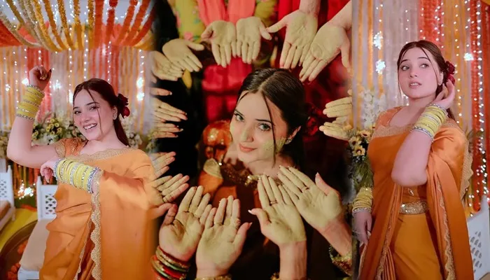 مایوں میں ساڑھی؟ ربیکا خان کی دلکش تصاویر وائرل