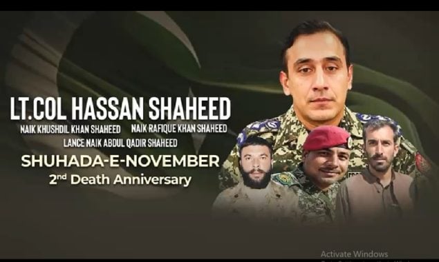 شہداءِ نومبر، لیفٹیننٹ کرنل محمدحسن حیدر شہیدسمیت 4 شہداءکی دوسری برسی