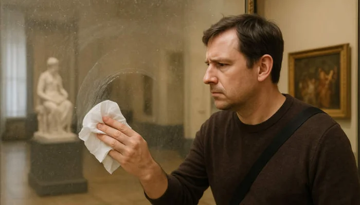 میوزیم میں رکھا قیمتی فن پارہ عملے نے آئینہ سمجھ کر صاف کردیا