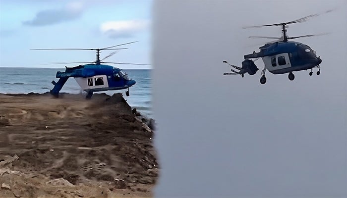 روسی ہیلی کاپٹر کی ناکام لینڈنگ؛ خوفناک ویڈیو منظرِعام پر