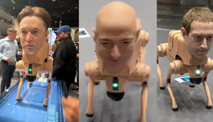 ایلون مسک،جیف بیزوس اور زکربرگ کو انیمیٹرونک روبوٹ ڈاگس بن گئے ، دنیا حیران