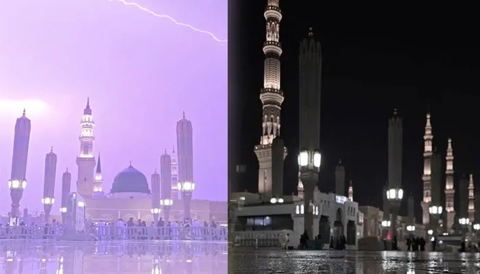 مدینہ منورہ اور ملحقہ علاقوں میں گرج چمک کے ساتھ بارش