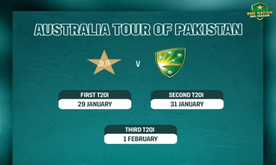 ٹی ٹوئنٹی سیریز کھیلنے کیلیے آسٹریلوی ٹیم 28 جنوری کو پاکستان پہنچے گی، پی سی بی