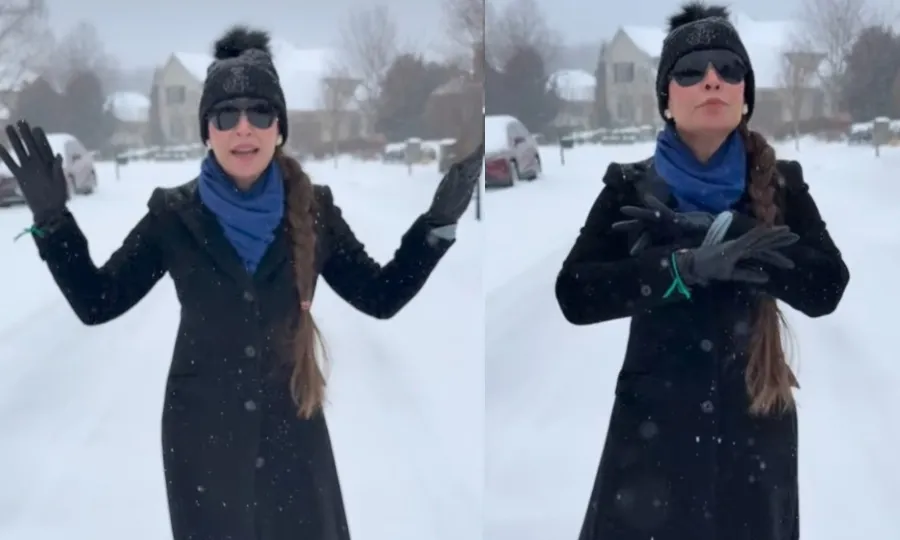 برفباری میں گانا گنگناتی ریما خان کو صارفین نے آڑے ہاتھوں لے لیا