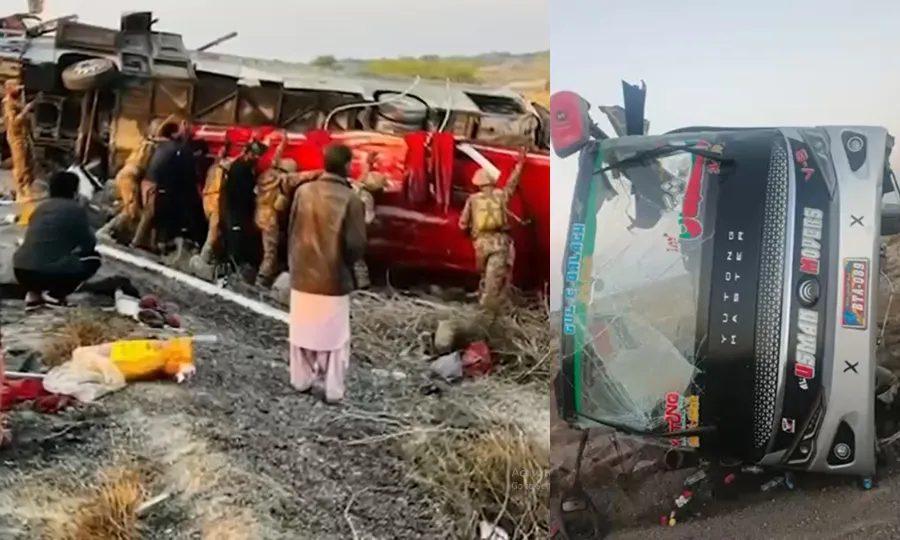 گوادر: مسافر بس حادثے کا شکار؛ پاک فوج اور پاک بحریہ کے دستوں کی فوری امدادی کارروائیاں
