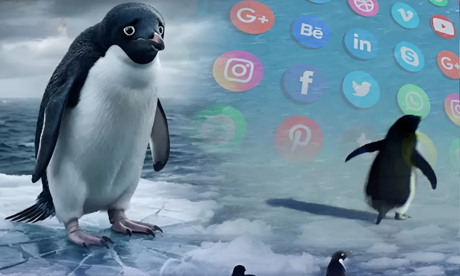 ’’مایوس پینگوئن‘‘ کا تنہا سفر سوشل میڈیا پر ٹرینڈ بن گیا