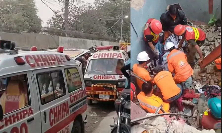 کراچی میں گیس سلنڈر دھماکا؛ چھت گرنے سے 16 افراد جاں بحق، 14 زخمی