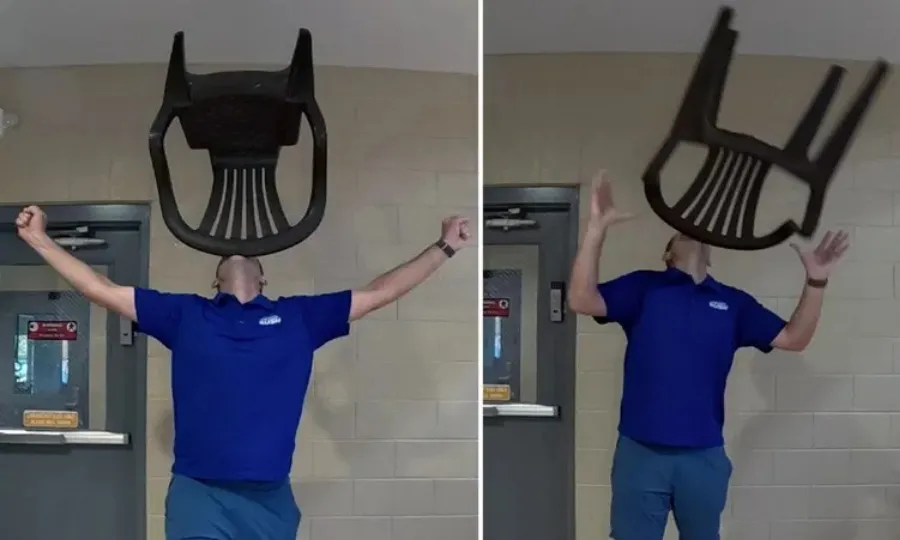 امریکہ: ڈیوڈ رش کا ٹھوڑی پر کرسی سنبھالنے کا انوکھا ریکارڈ