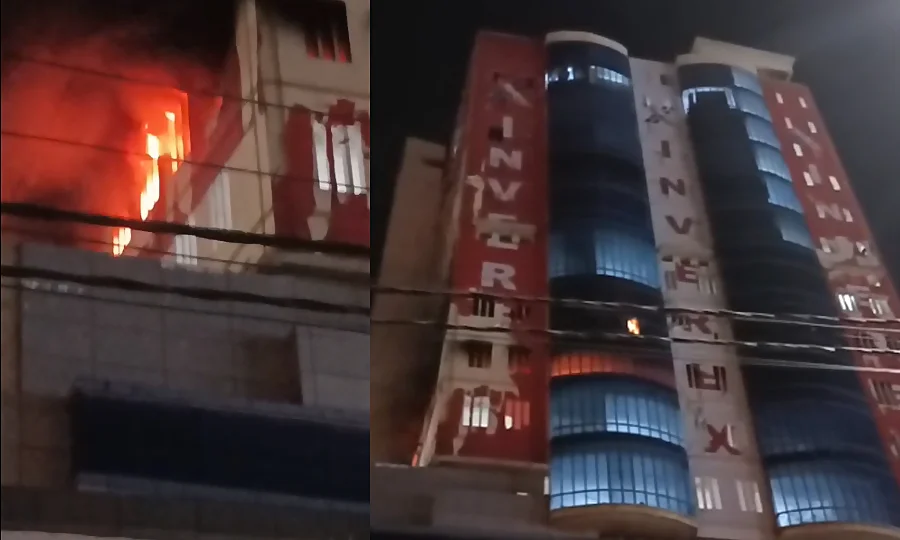 کراچی، شہر کے مصروف ترین علاقے صدر کے نجی ٹاور میں خوفناک آگ بھڑک اٹھی