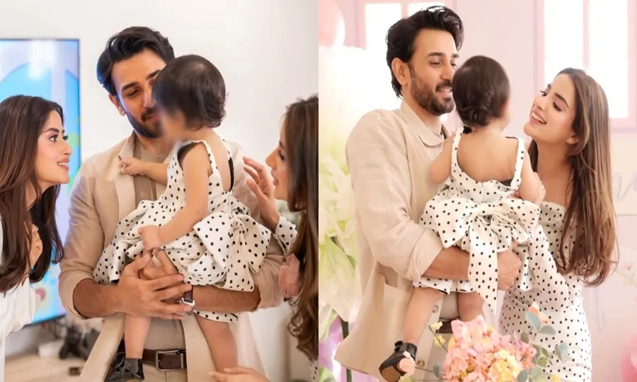 بیٹی کی پہلی سالگرہ؛ علی انصاری اور صبور علی کے خوشیوں بھرے لمحات وائرل