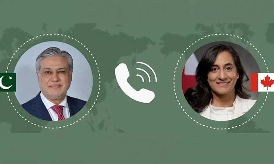 نائب وزیراعظم اسحاق ڈار کا کینیڈین وزیر خارجہ سے اہم ٹیلیفونک رابطہ
