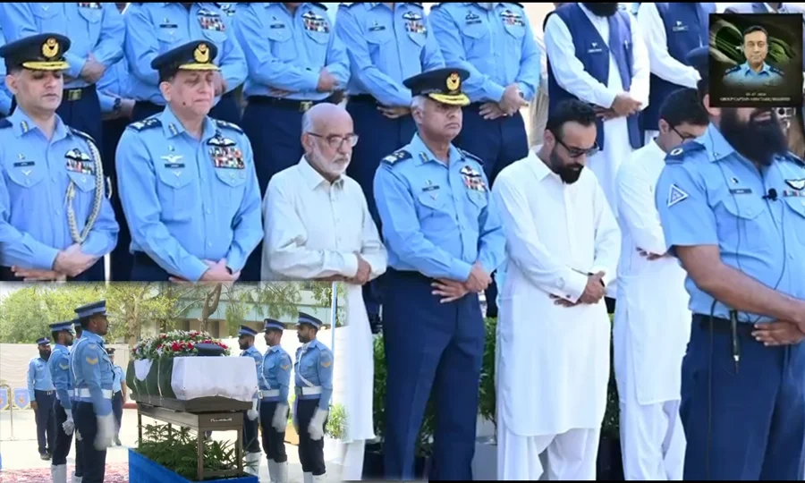 پاک فضائیہ کے گروپ کیپٹن عاصم طارق شہید کی نماز جنازہ ادا؛ ایئرچیف مارشل کی شرکت