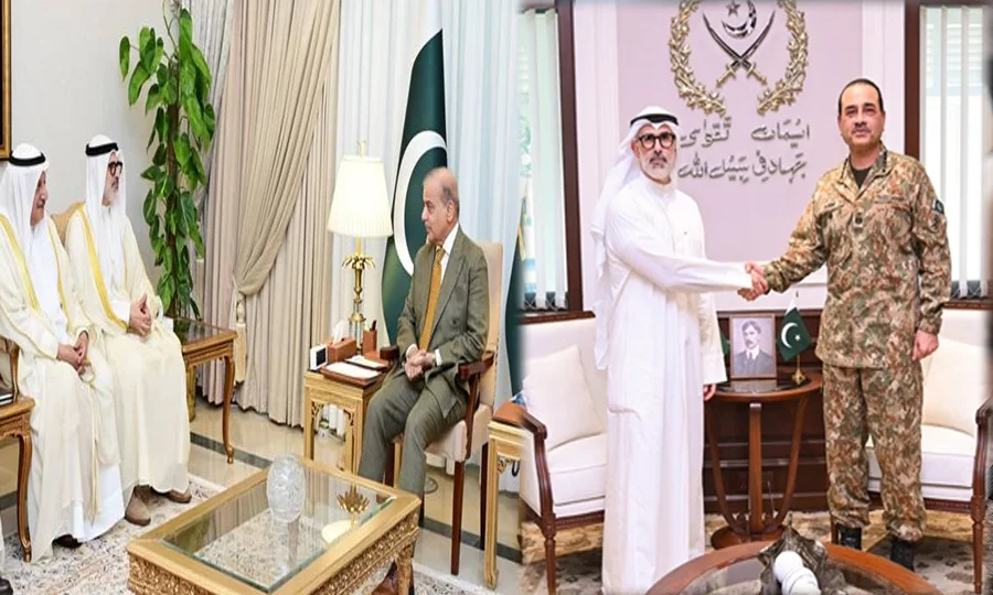 کویتی وزیر خارجہ کی وزیر اعظم اور فیلڈ مارشل سے ملاقاتیں؛ دوطرفہ تعاون اور علاقائی صورتحال پر تبادلہ خیال