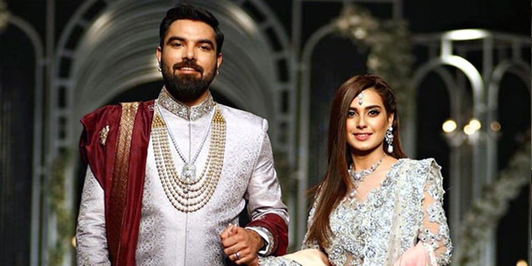 Yasir Hussain, Iqra Aziz shares adorable photo with their pet dogs
