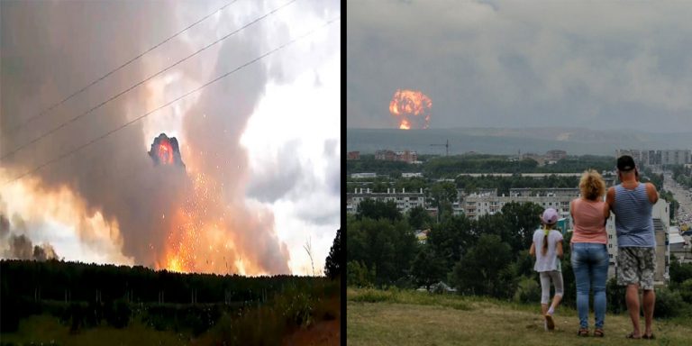 Russian military base explosion
